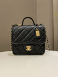 Chanel 22K Flap with Top Handle Black Caviar