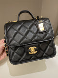 Chanel 22K Flap with Top Handle Black Caviar