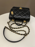 Chanel 22K Flap with Top Handle Black Caviar