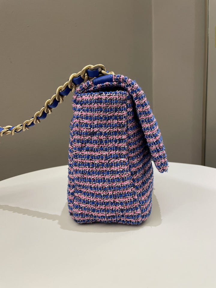 Chanel 19 Flap Bag Blue / Pink Tweed