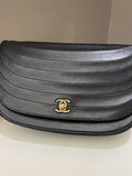Chanel Vintage Crossbody Flap Bag Black Lambskin