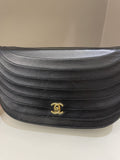 Chanel Vintage Crossbody Flap Bag Black Lambskin