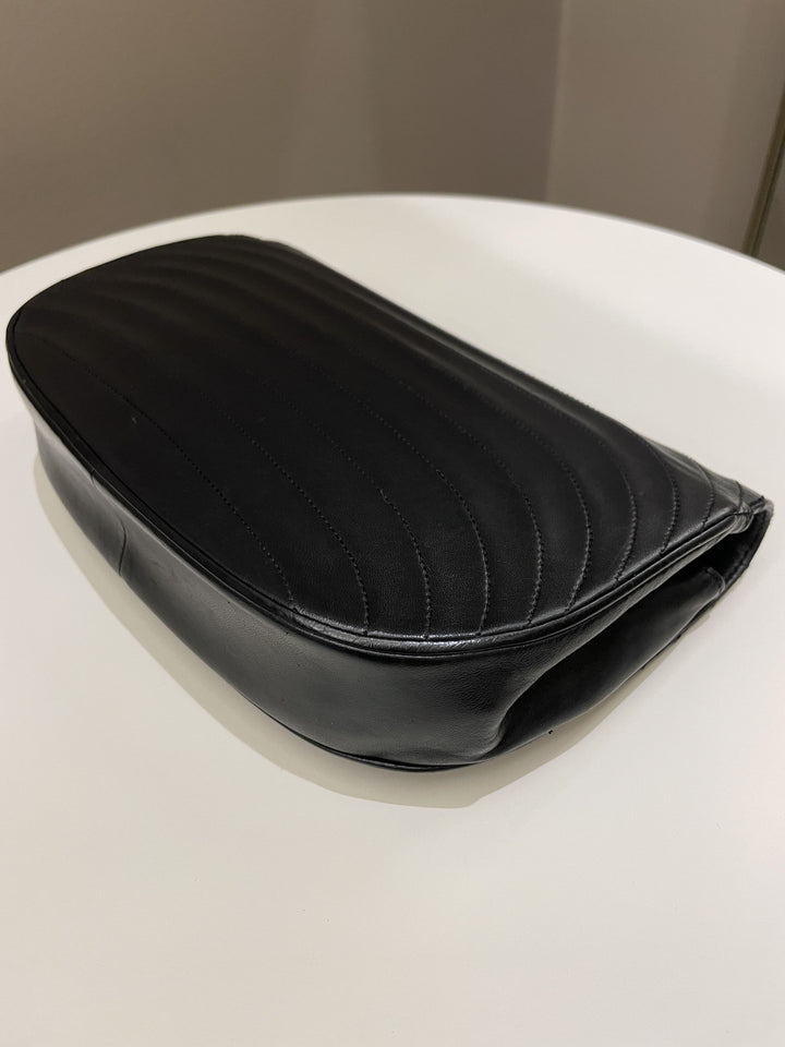 Chanel Vintage Crossbody Flap Bag Black Lambskin
