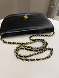 Chanel Vintage Crossbody Flap Bag Black Lambskin