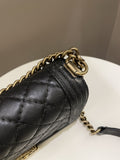 Chanel Quilted Stitch Boy Old Medium Black Calfskin