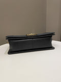 Chanel Quilted Stitch Boy Old Medium Black Calfskin