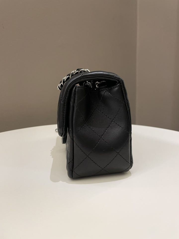 Chanel Classic Quilted Mini Rectangular Black Lambskin