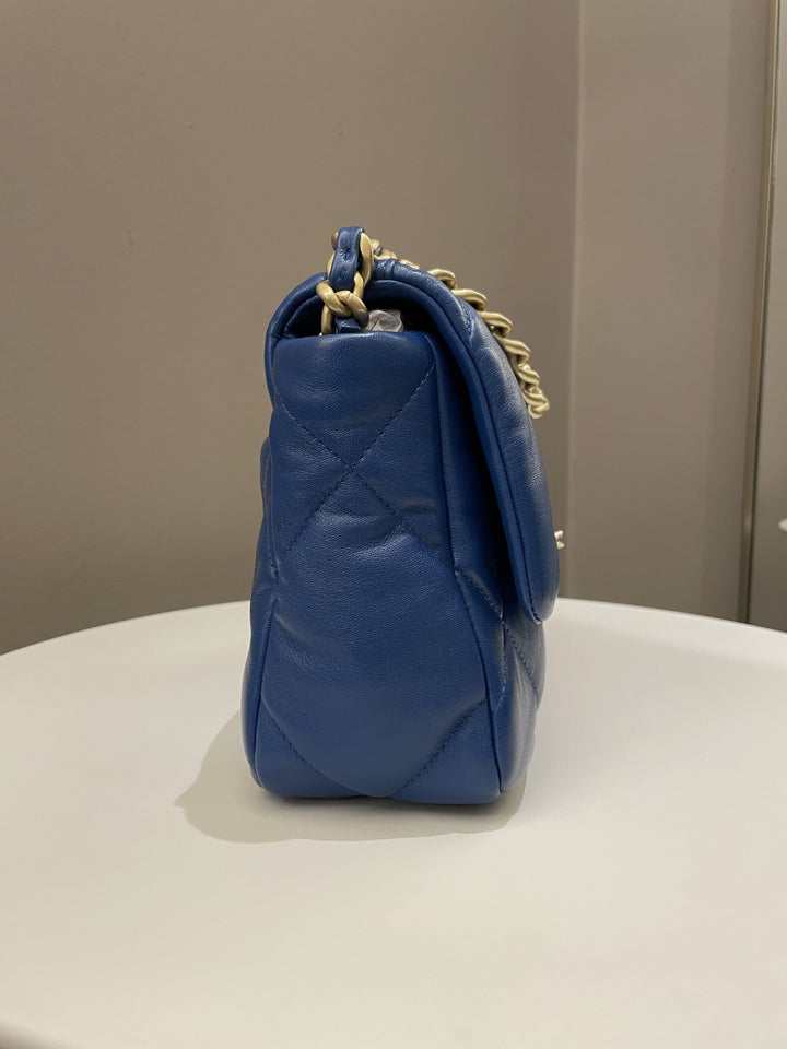Chanel 19 Flap Bag Cobalt Blue Lambskin