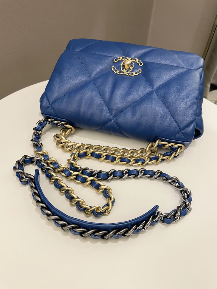 Chanel 19 Flap Bag Cobalt Blue Lambskin