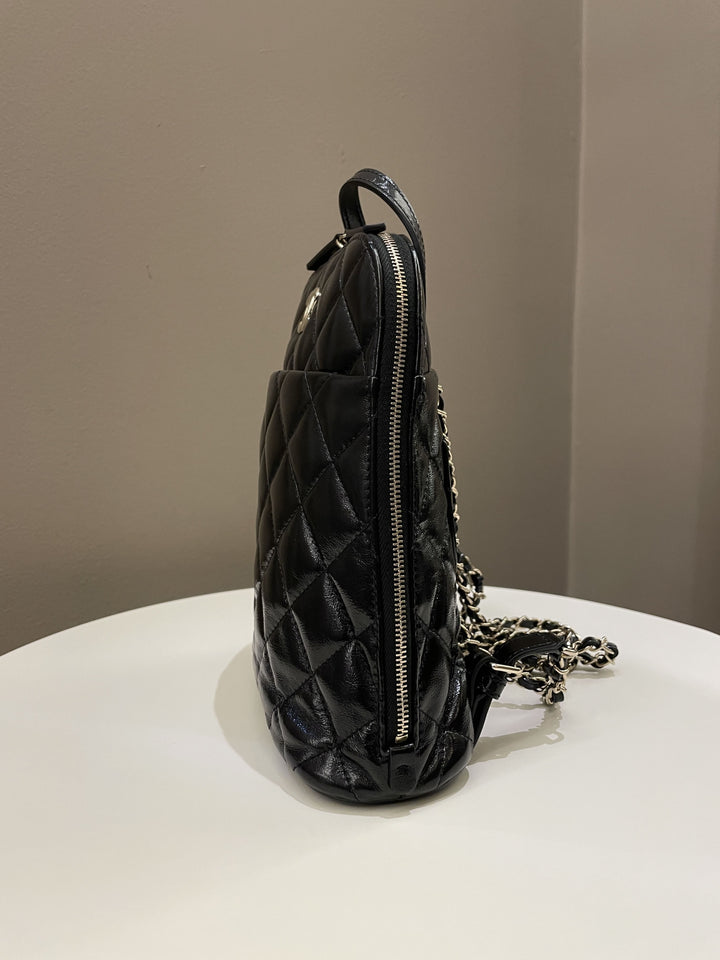 Chanel 22A Quilted My Pocket Backpack Black Coated Calfskin