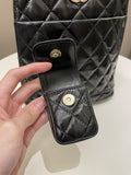 Chanel 22A Quilted My Pocket Backpack Black Coated Calfskin