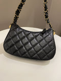 Chanel 23K Hobo Bag Black Calfskin