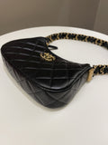 Chanel 23K Hobo Bag Black Calfskin