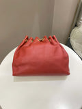 Chanel Vintage Cc Drawstring Bucket Burned Red Calfskin