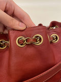 Chanel Vintage Cc Drawstring Bucket Burned Red Calfskin