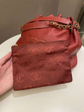 Chanel Vintage Cc Drawstring Bucket Burned Red Calfskin