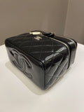 Chanel 22B Top Handle Tall Vanity Black Patent