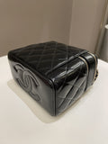 Chanel 22B Top Handle Tall Vanity Black Patent
