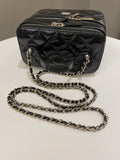 Chanel 22B Top Handle Tall Vanity Black Patent