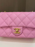 Chanel 23P Sweet Heart Mini Flap Candy Pink Caviar