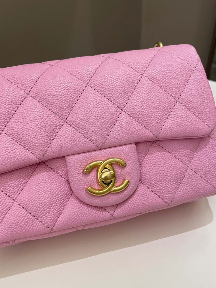 Chanel 23P Sweet Heart Mini Flap Candy Pink Caviar