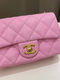 Chanel 23P Sweet Heart Mini Flap Candy Pink Caviar