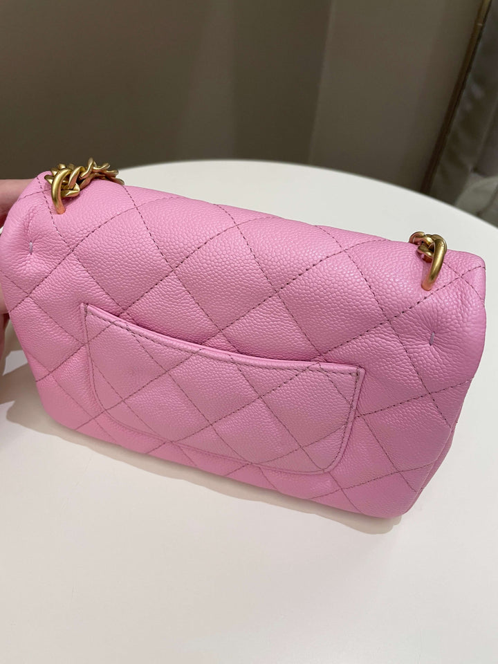 Chanel 23P Sweet Heart Mini Flap Candy Pink Caviar