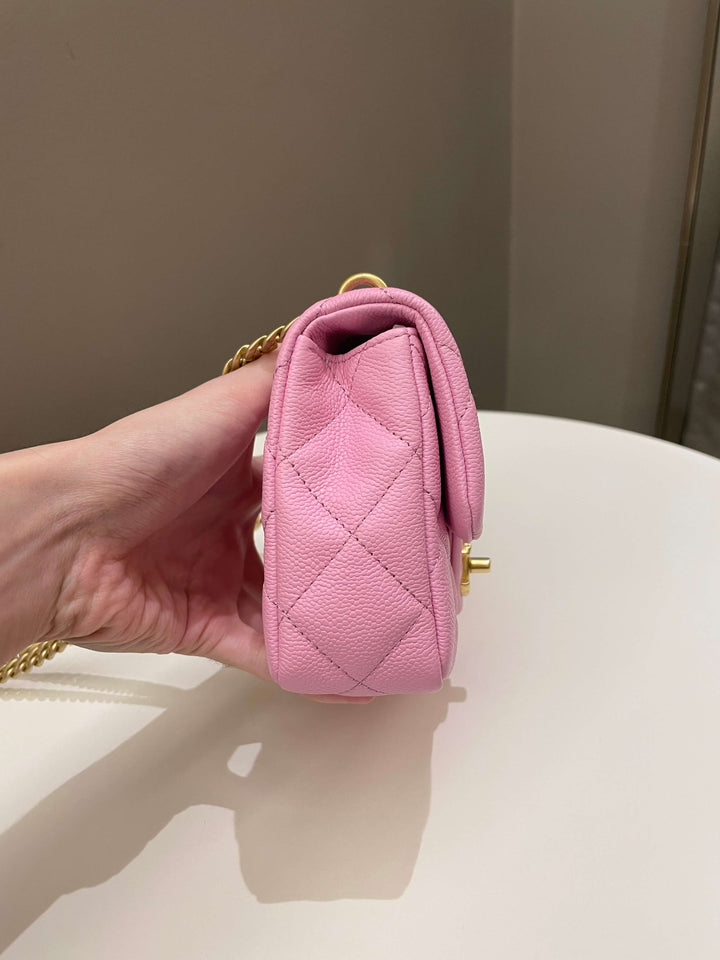 Chanel 23P Sweet Heart Mini Flap Candy Pink Caviar
