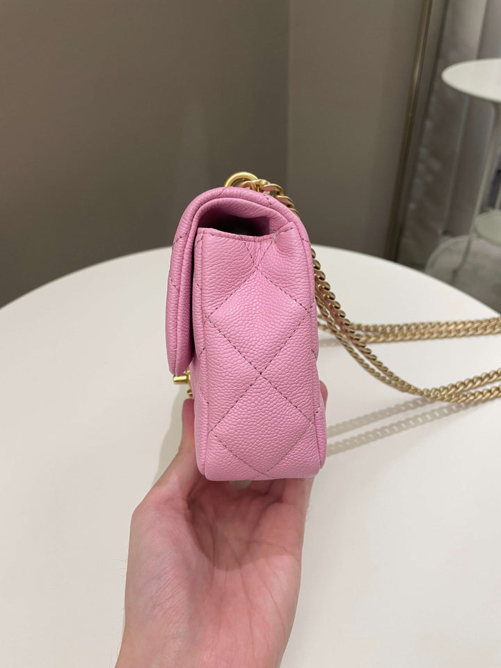 Chanel 23P Sweet Heart Mini Flap Candy Pink Caviar