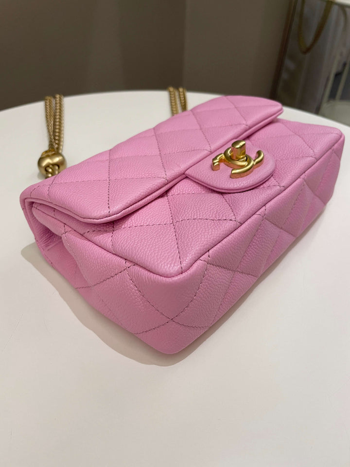 Chanel 23P Sweet Heart Mini Flap Candy Pink Caviar