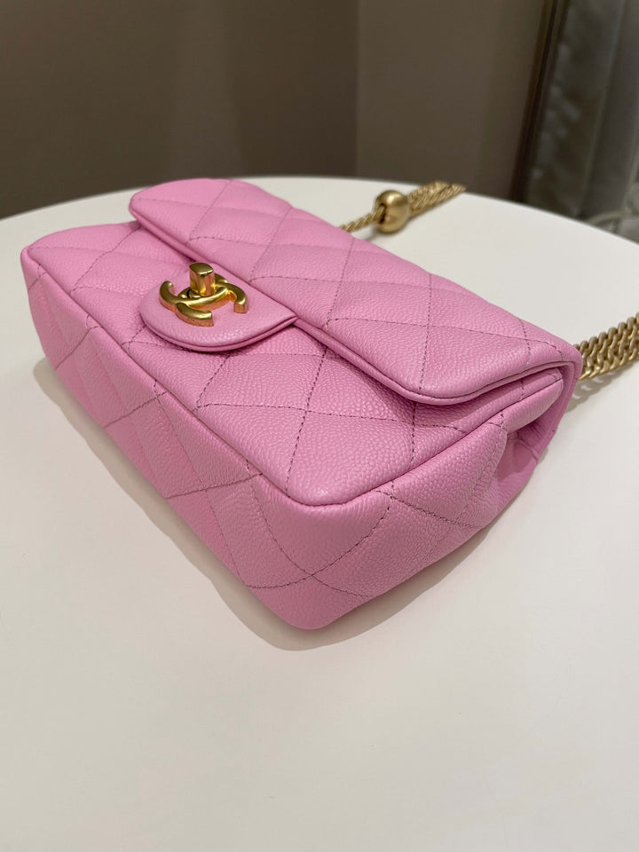 Chanel 23P Sweet Heart Mini Flap Candy Pink Caviar