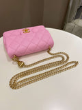Chanel 23P Sweet Heart Mini Flap Candy Pink Caviar