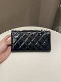 Chanel Double C Grommet Clutch On Chain Midnight Blue Patent