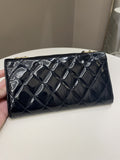 Chanel Double C Grommet Clutch On Chain Midnight Blue Patent