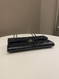 Chanel Double C Grommet Clutch On Chain Midnight Blue Patent