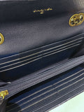 Chanel Double C Grommet Clutch On Chain Midnight Blue Patent