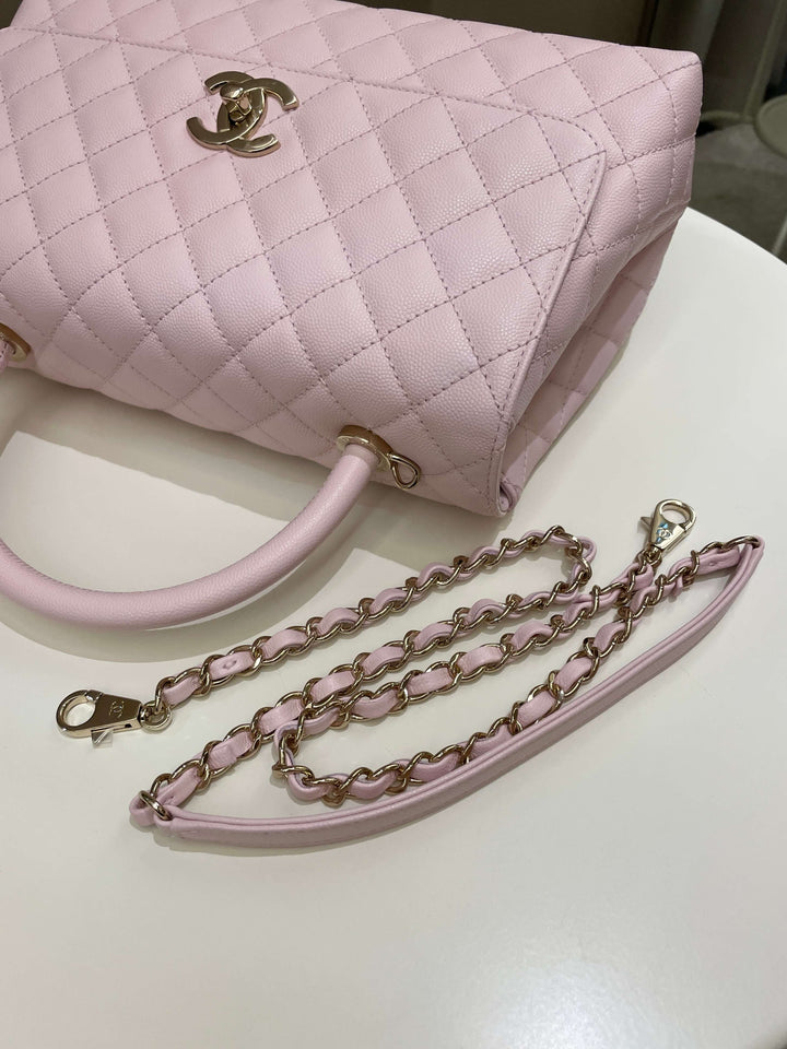 Chanel 22P Classic Quilted Coco Handle Rose Clair Lilac Caviar