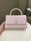 Chanel 22P Classic Quilted Coco Handle Rose Clair Lilac Caviar