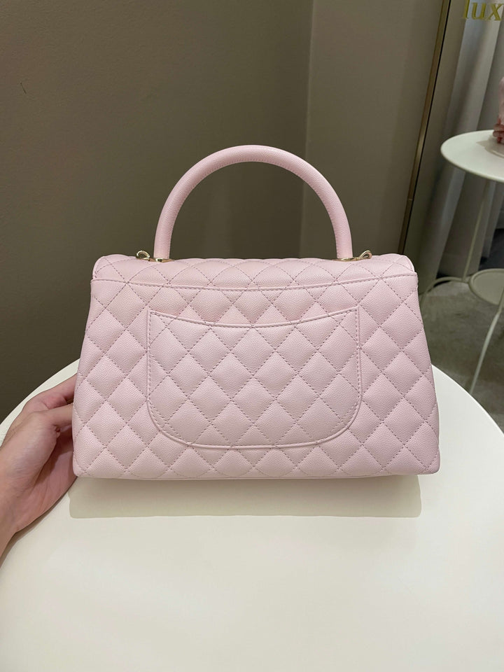 Chanel 22P Classic Quilted Coco Handle Rose Clair Lilac Caviar