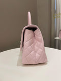 Chanel 22P Classic Quilted Coco Handle Rose Clair Lilac Caviar