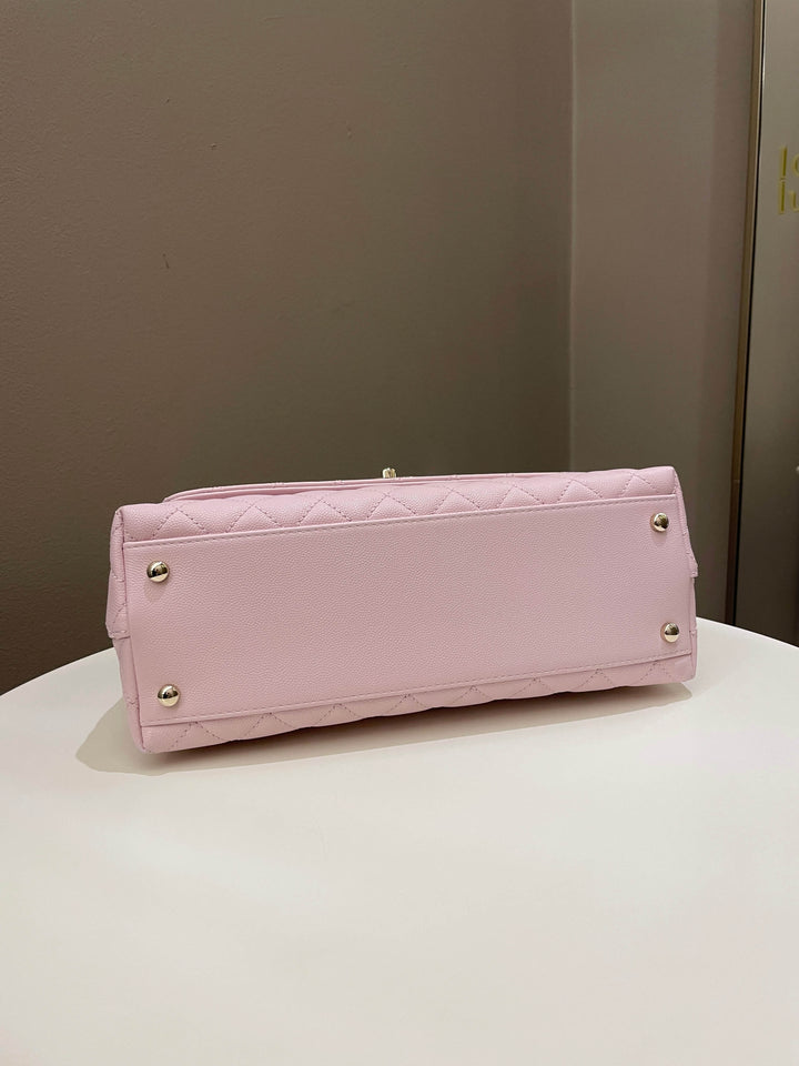 Chanel 22P Classic Quilted Coco Handle Rose Clair Lilac Caviar