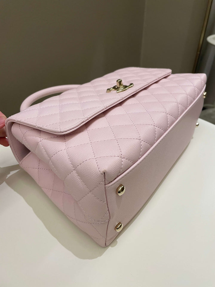 Chanel 22P Classic Quilted Coco Handle Rose Clair Lilac Caviar