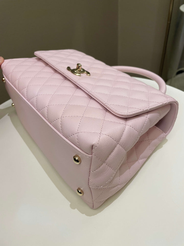 Chanel 22P Classic Quilted Coco Handle Rose Clair Lilac Caviar