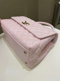 Chanel 22P Classic Quilted Coco Handle Rose Clair Lilac Caviar