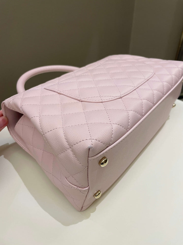 Chanel 22P Classic Quilted Coco Handle Rose Clair Lilac Caviar