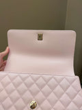 Chanel 22P Classic Quilted Coco Handle Rose Clair Lilac Caviar