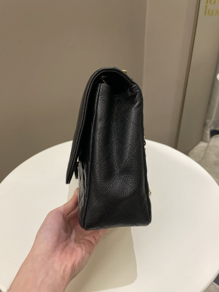 Chanel Classic Quilted Jumbo Single Flap Black Caviar