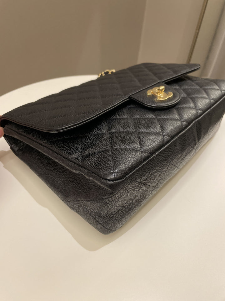 Chanel Classic Quilted Jumbo Single Flap Black Caviar