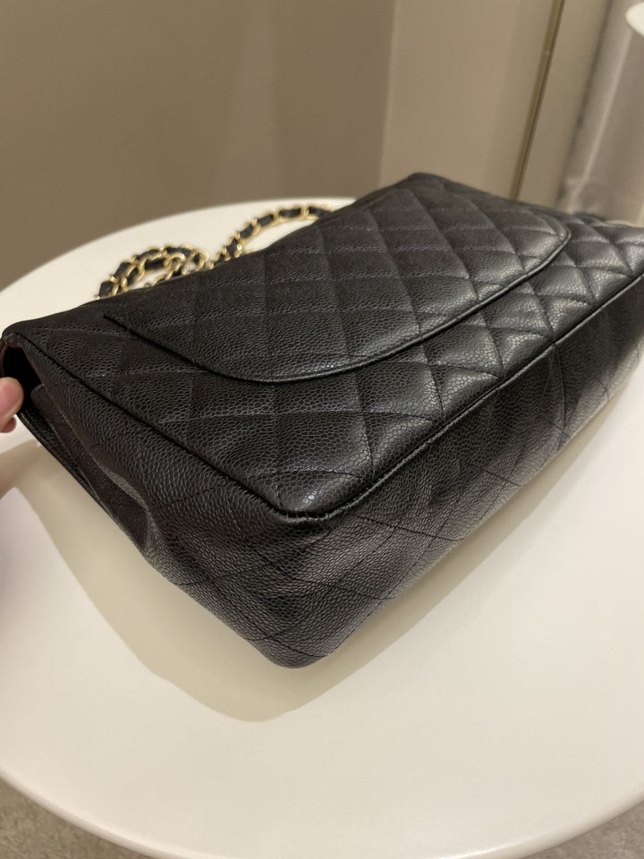 Chanel Classic Quilted Jumbo Single Flap Black Caviar