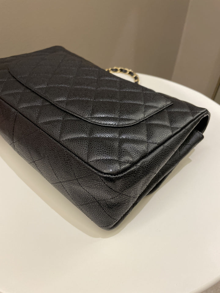 Chanel Classic Quilted Jumbo Single Flap Black Caviar